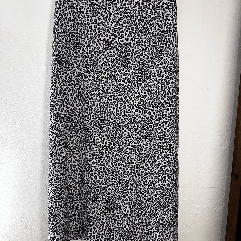 Brandy Melville Black and White Animal Print Maxi Skirt